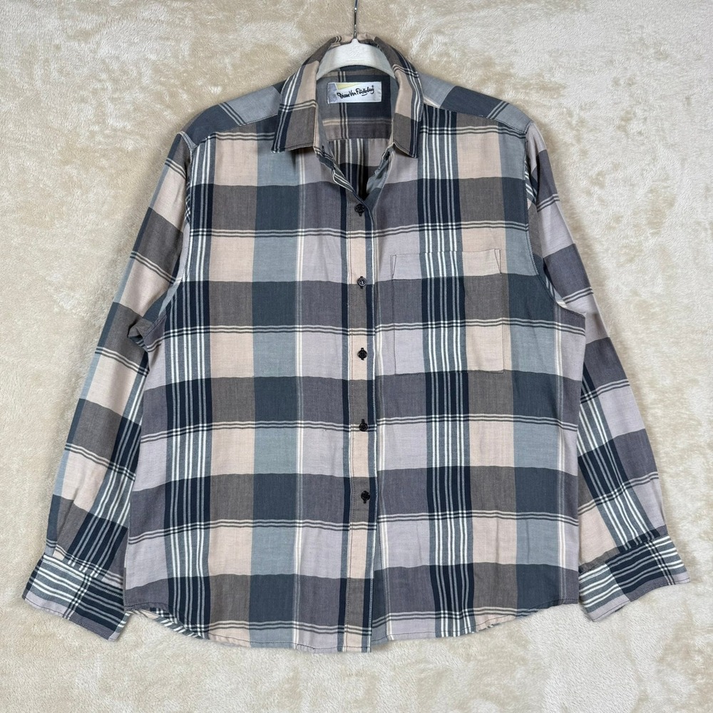 Diane Von Furstenberg Plaid Button Up Shirt Women's‎ Long Sleeve Top